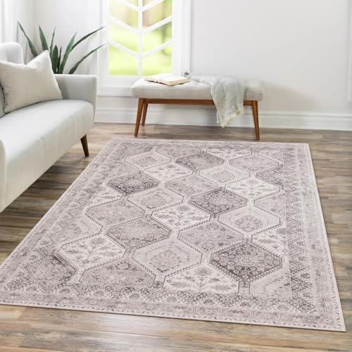 Photo 1 of Kaspene Home Tiled Washable Rug, Kid and Pet Friendly, Non-Slip, High Traffic Durable, Great for Living Room, Bedroom, Complements Décor Styles, Precision Made, 5x8