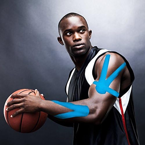 DORABO Kinesiology Tape Muscle Tape Elastic Therapeutic Tape for Sport Plantar Fasciitis Ankle Shin Splints Knee Elbow Wrist Back Shoulder Reduces Muscles &amp; Joints, Pain and Fatigue 1pcs (Bule)