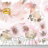 Wall Mural Flowers and Leaves Removable Self-Adhesive Wallpaper Wall Decoration for Bedroom Living Room - 66x96 inches