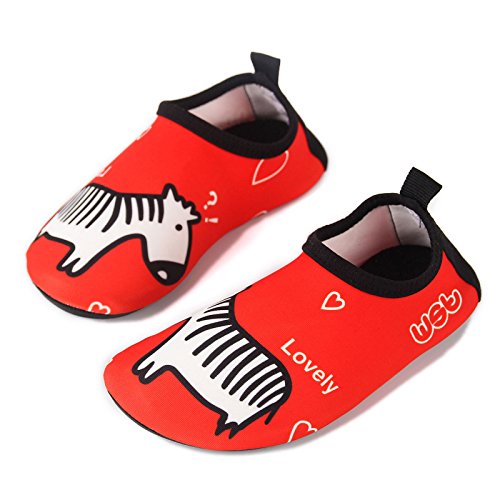 Dizoon Boys Water Shoes Skin Lightweight Little Kids Swim Shoes Quick Drying Barefoot Aqua Socks for Pool Beach Zebra