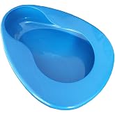 YUMSUM Thick Stable Bedpan for Elderly Men Women Bed-Bound Patient (Blue) | YUMSUM Large Bedpans, Bed Pan Smooth Countoured,for Females, Heavy Duty,Bedridden Patient, Hospital Home