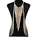 Yazilind Sexy Golden Alloy Tassels Chain Peals Linkages Connections Body Chain