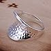 Joystore Noble Jewelry 925 Silver Women Ring Wide Thumbs Dots Size 8 Silver