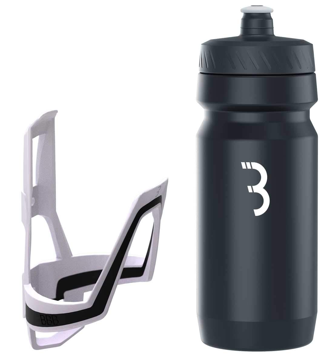 BBB Cycling DualCage And CompTank I Bike Bottle Cage And Bottle Set I Easy Acces Bike Bottle Holder I BPA-free Water Bottle I Universal Fit 550ml I BBC-39C