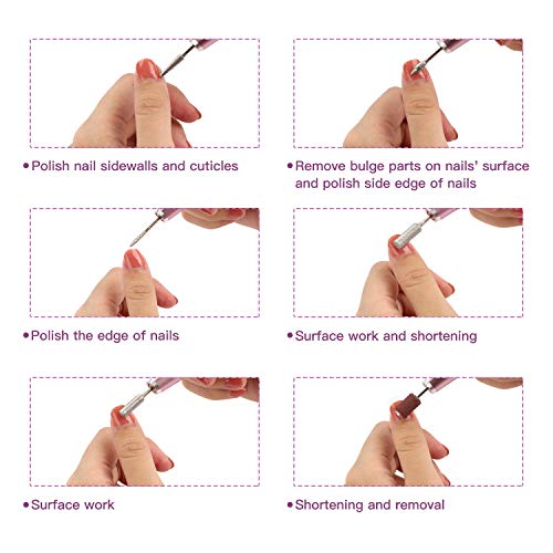 Electric Nail Drill, Carttiya Professional Efile for Acrylic, Gel Nails, Compact Nail File Drill with Nail Polishing Kit, Quiet and Efficient, Manicure Pedicure Polishing Shape Tool for Home Salon Use