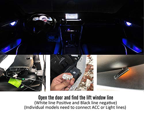 KMD Inner Auto Decorative Handle Bowls LED Light and Inner Auto Door Handle led Light Mood Lighting Decorative Universal use (ice Blue)