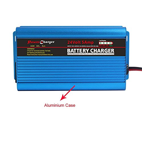 24V 5Amp Smart Automatic Battery Charger, Portable Battery Maintainer With XLR Connector for Car Boat Lawn Mower Marine Scooter Wheelchair Motorcycle eBike - Thumbnail 2