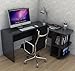 Ryan Rove Kristen Corner L-Shaped Computer Desk in Black