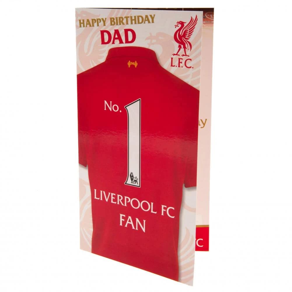 Liverpool F.C. Dad Birthday Card, Happy Birthday Dad Card Liverpool FC, Dad Liverpool Football Club Birthday Card, Happy Birthday Liverpool Card Dad, Multi-coloured, 9 x 5, UTTA2641_1