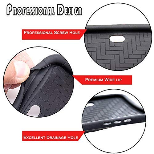 ZOORE 2PCS Premium Silicone License Plate Frames, Car Tag Holders with 9 Drainage Holes, Ideal Universal American Auto Licenses Plate Covers Holder Rust-Proof/Rattle-Proof/Weather-Proof Black