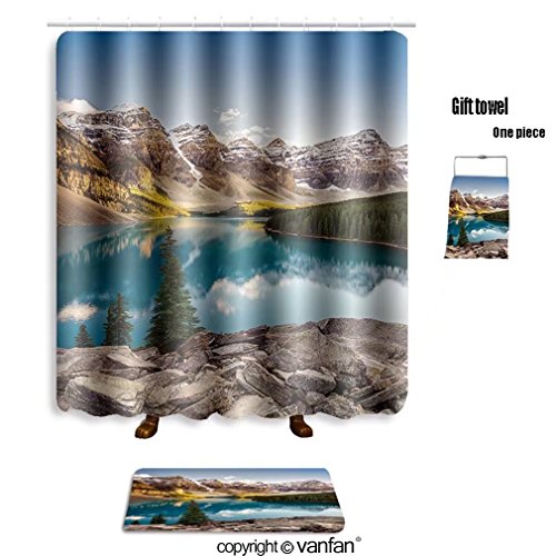 Vanfan Bath Sets With Polyester Rugs And Shower Curtain Landscape