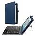 Fintie Keyboard Case for Amazon Fire HD 10 (7th and 9th Generations, 2017 and 2019 Releases) - Folio PU Leather Stand Cover with Removable Wireless Bluetooth Keyboard, Navy