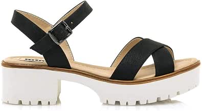 MTNG Sandalia Baja Tiras Cruzadas Mujer Negro 40 : Amazon.es: Zapatos y  complementos