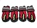 Xanday Dog Boots Waterproof Dog Shoes Paw Protectors with Reflective Straps and Wear-resisting Soles 4Pcs(Red01)