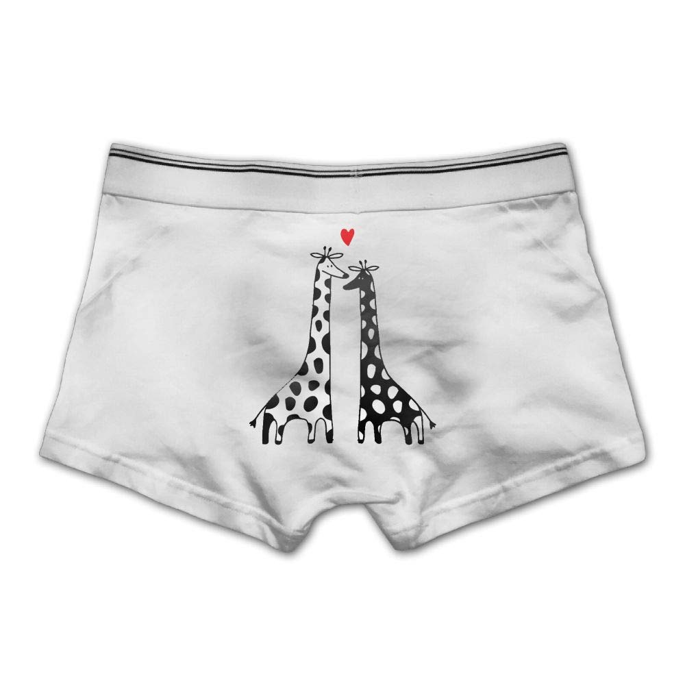 Mens Giraffes Couple in Love Underwear Cotton Boxer Briefs Stretch Low