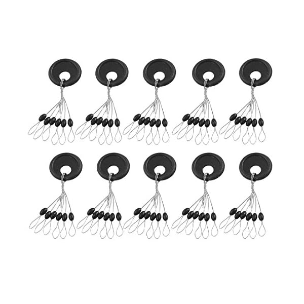 Dcolor-10-Pcs-6-in-1-Size-L-Black-Rubber-Oval-Stopper-Fishing-Bobber-Float
