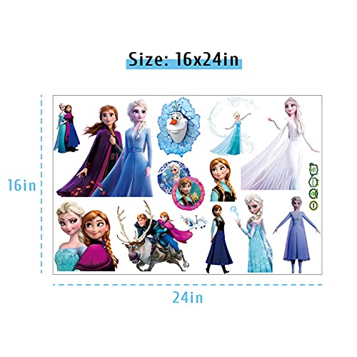 Frozen Wall Decals 16×24in Elsa and Anna Princess Stickers Olaf Vinyl