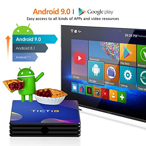 Android-90-TV-Box4G64Gcon-Mini-Teclado-inalmbirco-con-touchpad-RK3318-Quad-Core-64bit-Cortex-A53-Wi-Fi-Dual-5G24GBT-41-4K2K-UHD-H265-USB-30-Smart-TV-Box