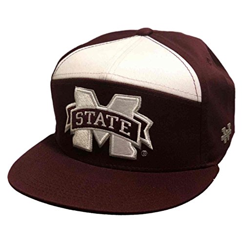 Mississippi State University MS State Bulldogs NCAA 7 Panel Flat Bill Snapback Baseball Cap Hat
