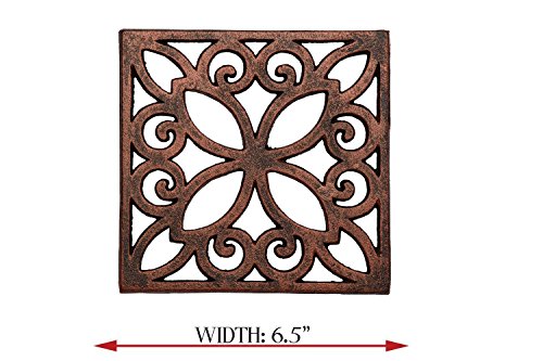 image for Decorative Cast Iron Trivet For Kitchen Or Dining Table -| Square with