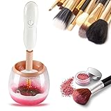 Electric Makeup Brush Cleaner-Portable Cosmetic Brush cleaner Automatic Wash in Seconds and Dry in 360 Rotation with 8 Silicone Collars for All Size Brushes WAMAX