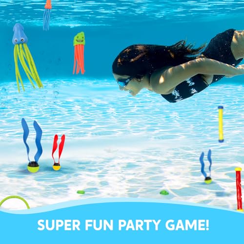JOYIN 30pcs Diving Toys Water Games Summer Pool Toys for Swimming Underwater Set Training Toys Torpedo Bandit
