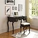 Tribesigns Vanity Makeup Table Set, French Vintage Vanity Dressing Table Set with 3 Tri Mirror and Stool Bedroom, Black