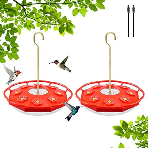 FEED GARDEN 2 Pack 16 OZ Hummingbird Feeders for Outdoor Hanging with 8