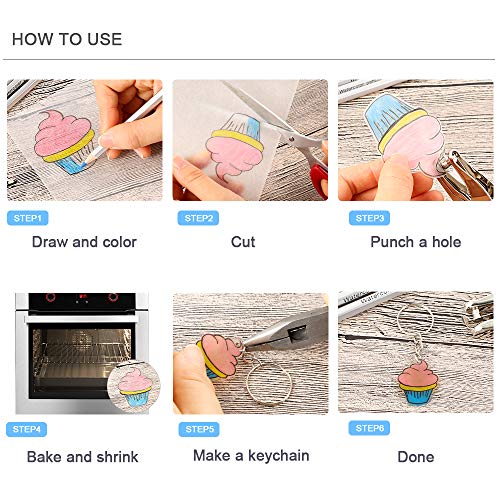 Auihiay 145 Pieces Heat Shrink Plastic Sheet Kit Shrinky Dinks Include