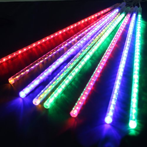 AGPtek 50cm 8 Tube 240 LEDs RGB Multi-color Meteor Shower Rain Lights Waterproof String for Wedding Party Christmas Xmas Decoration Tree