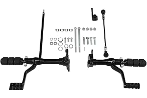 TCT-MOTORPARTS Forward Control Foot Pegs Complete Kit Levers & Linkages Fit For Harley Sportster XL883 XL1200 1991-2003 Black 2002 2001 2000 1999 1998