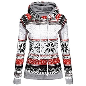 VEMOW Heißer Damen Frauen Pullover Weihnachtsdruck Mit Reißverschluss Lässige Tägliche Freizeit Im Freien Pullover Mit…