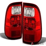 For 2008-2015 F250/350/450 Red Clear Tail Lights Replacement Rear Brake Lamps LH+RH Pair L+R/2009 2010 2011 2012 2013