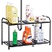 Lifewit Adjustable Under Sink Organizer, 2-Tier Expandable Rack for Bathroom Kitchen Organization, Premiun Carbon Steel