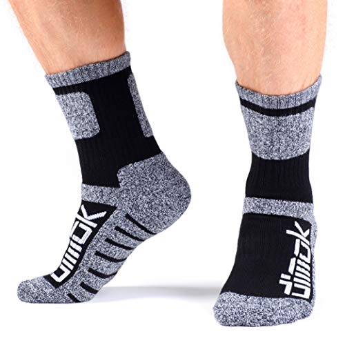 image for dimok Crew Socks Hockey Hiking Socks Warm Long Athletic Moisture Wicki