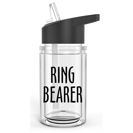 Ring Security water bottle 10 oz with flip top straw