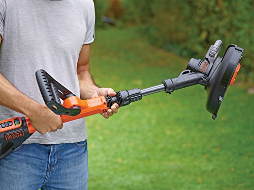Black+Decker Akku-Rasentrimmer 18V + Stanley Sägeblatt – Powercommand EasyFeed, Inkl. Akku & Ladegerät