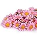 AKORD Approx 100pcs Artificial Gerbera Daisy Silk Flowers Heads for DIY Wedding Party (Dark Pink)