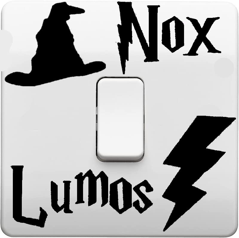 Fun 'Lumos' 'Nox' on/Off Light Switch Sticker Wall Vinyl Decal (Black)