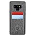 Dockem Luxe Wallet Case for Samsung Galaxy Note 9: Slim TPU with Canvas Synthetic Leather 2 Slot Card Case (Black and Grey)