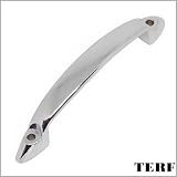 TERF 2 Pack Traditional Polished Chrome D Shape Front Fix Pull Handle 100mm view 4