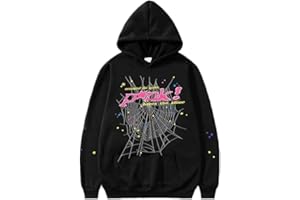 BlupinKurzi Y2k Hoodie Spider Web Print Streetwear Hoodies Punk Long Sleeve Pocket Hoodie Sweatshirt