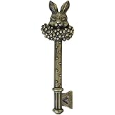 Esvinte Vintage Wall Sculpture Bronze Gold Key Wall Decor Antique Decoration Pediment Hallway Art Statue for Living Room Office Bedroom Gallery,Handmade Gift,A Whimsical Art Piece with Intricate Textures (Brassy Rabbit Head)