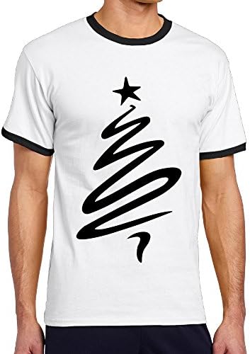 Men's Christmas Tree And Star Cotton Premium Color Blend Tee Black