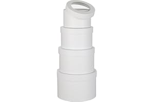 OAIRSE Flower Boxes for Arrangements Nesting Round Gift Boxes with Clear Lids White Round Boxes for Flowers Set of 4 Assorted Sizes Flower Boxes for Flower Arrangements, Valentine's Day, Mother's Day,