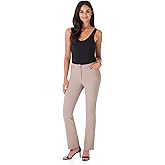 Rekucci Women's 5 Pocket Straight Leg Pant with Stretch Waistband