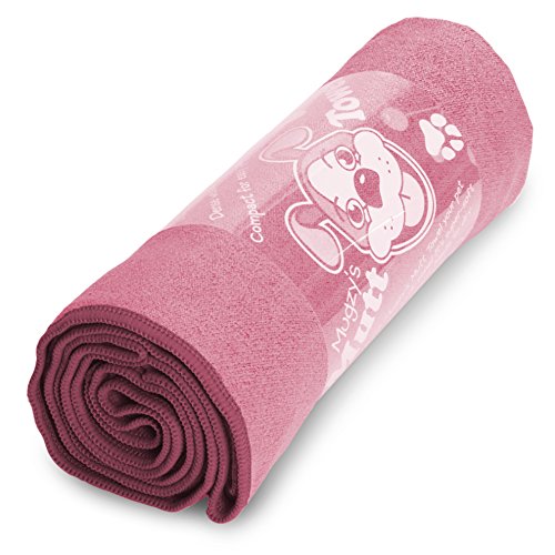 Mugzy's Mutt Towel: Textured 100% Microfiber pet towel absorbs tons of water and won't trap fur. It's super-thin and light, making it easy to dry your doggie after bath time. 28" x 50"