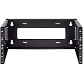NavePoint 4U Patch Panel Bracket Wall Mount Patch Panel Rack for 19” Networking Equipment – Expandable Mounting Depth 9.5” to 15.5” 4U IT Rack 40lbs Weight Capacity