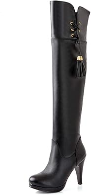 black thigh high boots amazon