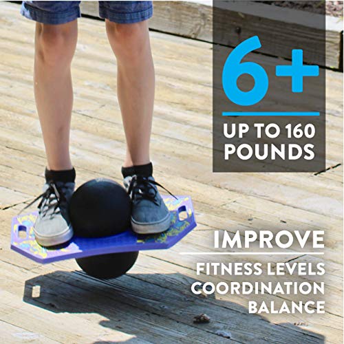 Flybar Pogo Ball for Kids, Jump Trick Bounce Board with Pump and Strong